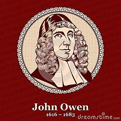 John Owen 1616 â€“ 1683 was an English Nonconformist church leader, theologian Vector Illustration